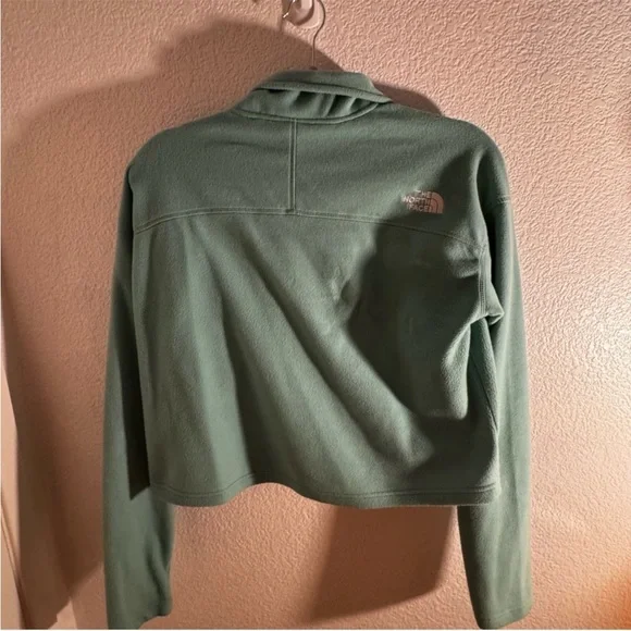 The North Face glacier cropped fleece 1/4 zip in wasabi green M - Picture 5 of 7